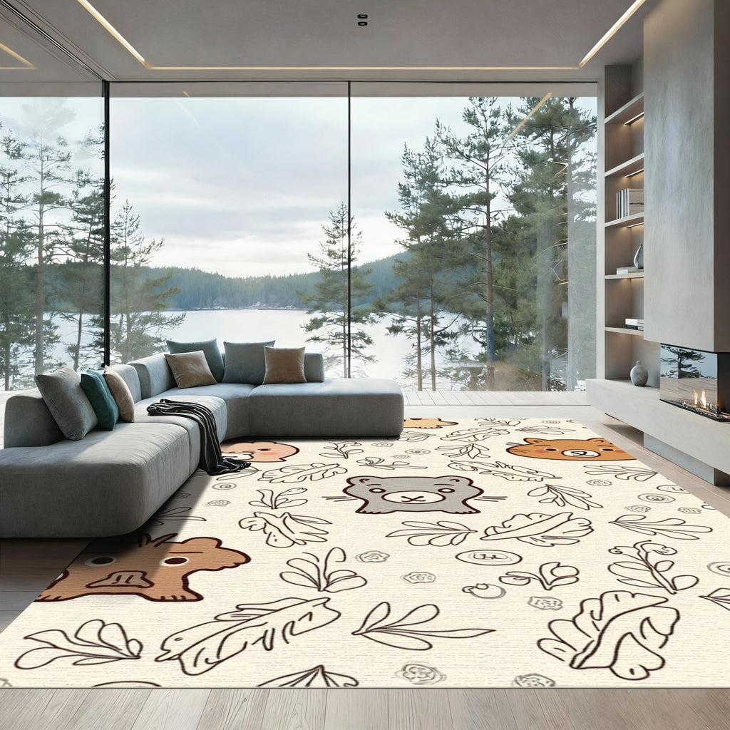 Whimsical Bear Whiskers Botanical Garden Rug