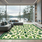 Green Leafy Vines Mandala Rug