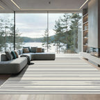 Subtle Gray Beige Thin Stripe Rugblockquote Rug