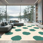 Teal Organic Spots Cream Rug