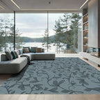 Deep Teal Vine Flourish Rug