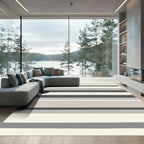 Modern Neutral Tone Striped Rug