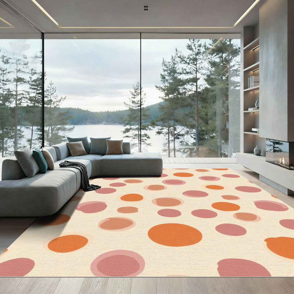 Terracotta Rose Dots Scattered Rug