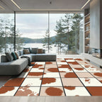 Brown Splatter Abstract Square Rug