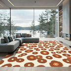 Brown Orange Spotted Animal Print Rug