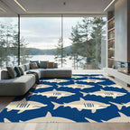 Whimsical Gray Shark School Ocean Rug