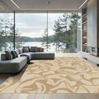 Earthy Swirl Abstract Composition Rug