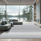 Minimalist Black Horizontal Stripe Rug