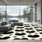 Black Gray Heart Dot Repeat Rug
