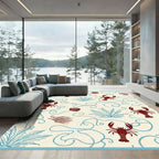 Deep Red Lobster Swirl Seaweed Rug