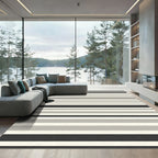 Subtle Shadowed Gray Stripe Arrangement Rug