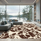 Cream Brown Organic Splatter Rug