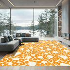 Orange Daisy Leopard Burst Rug