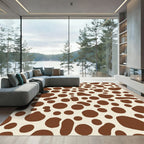 Brown And Cream Spotted Irregular Shapes Rug