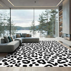 Classic Black White Leopard Spots Rug