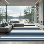 Coastal Blue Multi Stripe Rug