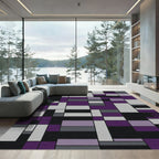 Modern Abstract Rectangular Geometric Layout Rug