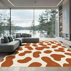 Cream Brown Spotty Irregular Shapes Rug