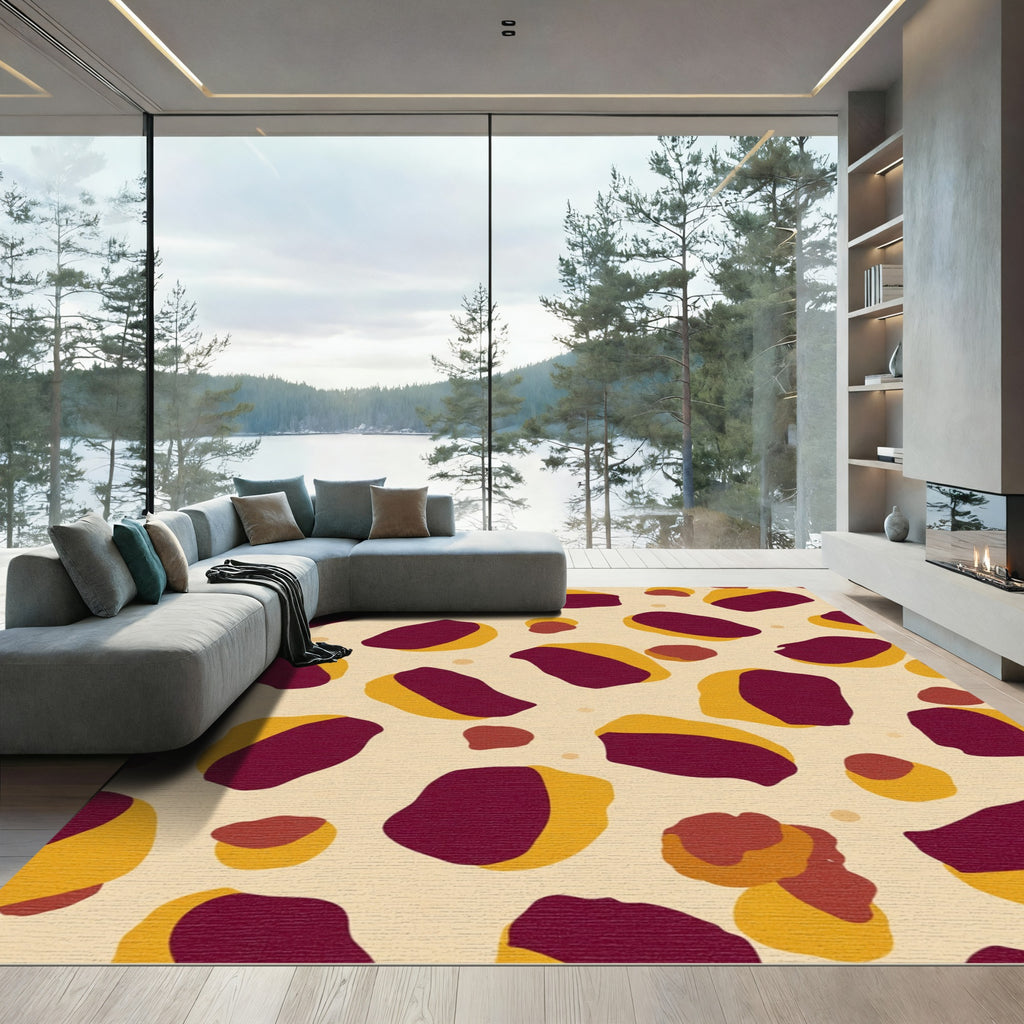Earthy Red Spots Abstract Rug