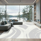Soft Gray Marble Swirl Rug