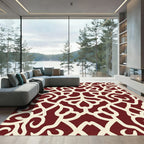 Crimson Ivory Intertwined Vine Rug