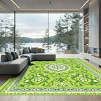 Lush Verdant Botanical Medallion Rug
