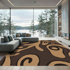 Earthy Abstract Swirl Organic Rug