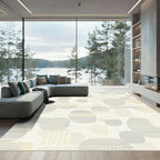 Soft Abstract Pebble And Stripe Rug