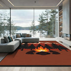Fireside Bears Mountain Camp Bonfire Rug