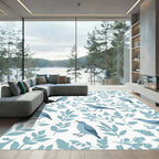 Blue Birds Amidst Greenery Rug