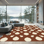 Cream and Brown Droplet Cluster Rug