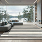 Neutral Striped Tones Modern Rug