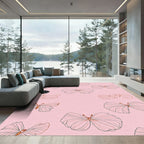 Pink Butterfly Garden Outline Rug