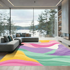 Soft Pastel Wavy Landscape Rug