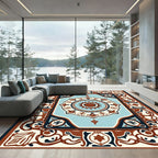 Vintage Earthy Tone Sun Medallion Rug
