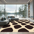 Cream Chocolate Abstract Shapes Rug