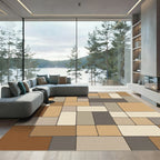 Earthy Tones Rectangular Blocks Rug