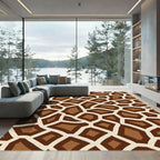 Brown Giraffe Spots Texture Rug
