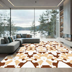 Brown Tan Floral Abstract Repeat Rug