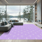 Soft Lavender White Geometric Cross Rug