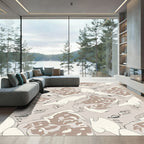 Abstract Beige Organic Flow Rug