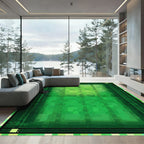 Abstract Green Pixelated Forest Rug