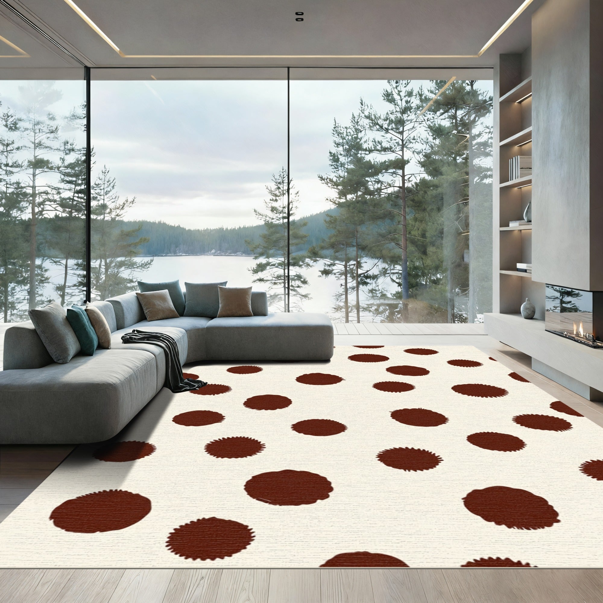 Chunky Polka Dot Cream Rug