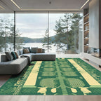 Green Checkerboard Archway Landscape Rug