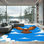 Majestic Eagle Soaring Through Blue Sky Rug