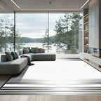 Dynamic Black Speed Lines Rug