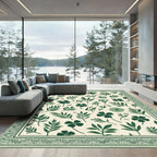 Botanical Garden Dark Green Floral Rug