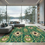 Green Earthy Tones Abstract Organic Rug