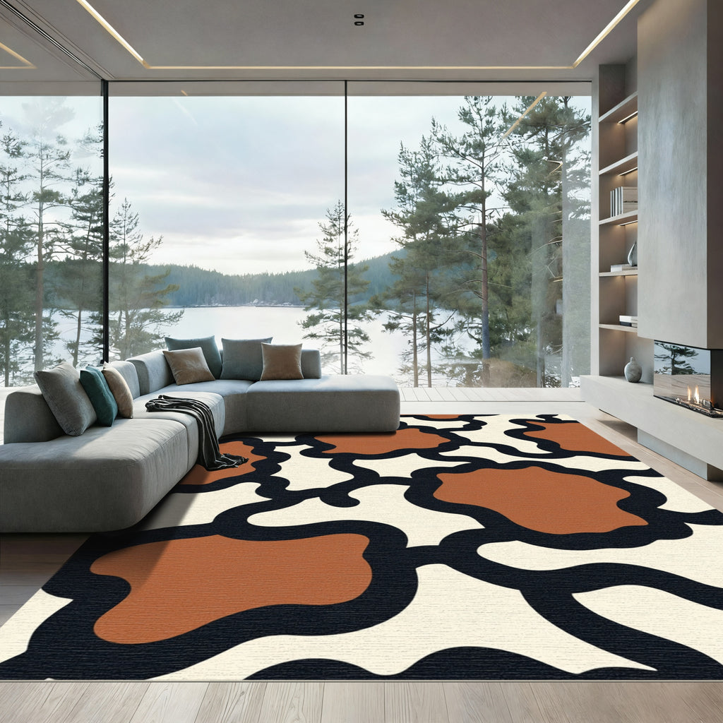 Clay Ochre Organic Spots Rug