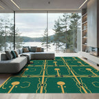 Emerald Gold Art Deco Abstract Rug